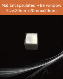 NaI Tl Scintillation Crystal, NaI Tl Scintillator, Thallium Doped Sodium Iodide Scintillation Crystal, 20x20x20mm Teflon reflector with Be window